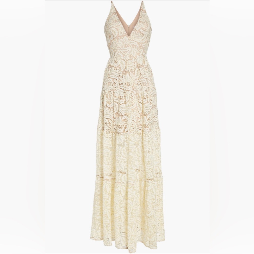 Dress the Population Cream Lace Maxi Dress